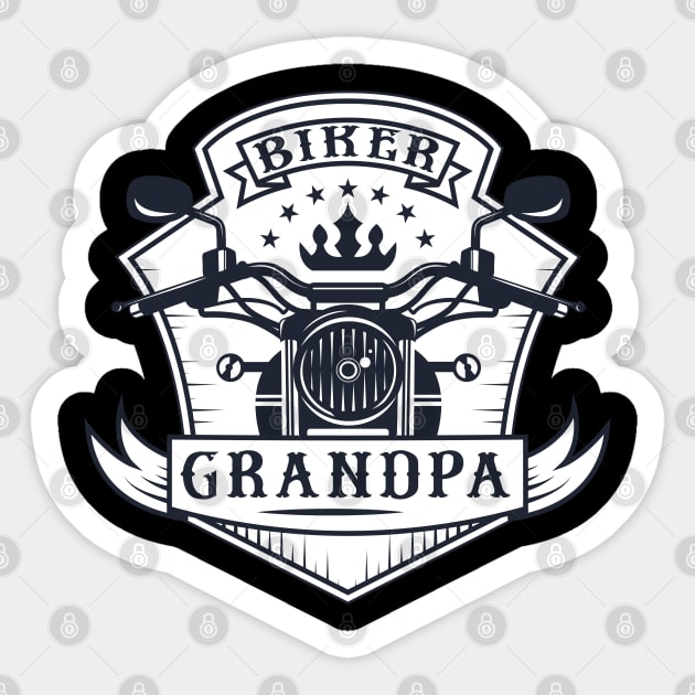 Biker Grandpa Motorcycle Sticker by EPDROCKS